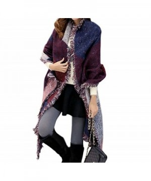 Blanket Cashmere Scarves Checked romantic in Cold Weather Scarves & Wraps