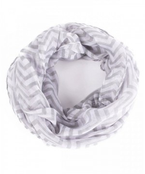 Luxina Infinity Scarf Print Voile Multi-colored Ligthweight Loop Shawl for Women - D:zigzag-white - CI12MFNU26X