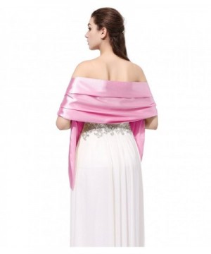 Kewl Fashion Women's Satin Bridal Evening Shawls and Wraps for Special Occasion - Pink - CE12EZHTHDL