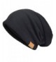 Men's Cool Cotton Beanie Slouch Skull Cap Long Baggy Hip-Hop Winter Summer Hat - Black - CX12KHQ74D9