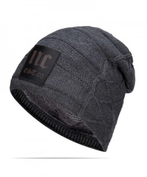 Nine City Stylish Unisex Baggy Beanie Slouchy Crease Knit Beanie Baggy Skull Cap Hat (Gray) - CI12MN19JZH