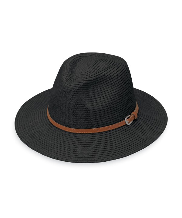 wallaroo Women's Naples Sun Hat - colorful Paper Braid Fedora - UPF50+ - Black - CB12O3X27BP