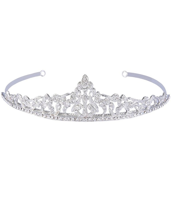 EVER FAITH Women's Austrian Crystal Party Fashion Floral Bridal Hair Band Clear Silver-Tone - C711RSDTM5N