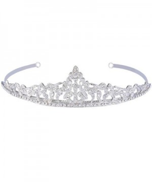 EVER FAITH Women's Austrian Crystal Party Fashion Floral Bridal Hair Band Clear Silver-Tone - C711RSDTM5N