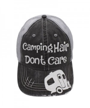 Camping hair Don't Care Glittering Rocks any Outfit Trucker Cap Hat (Grey/White) - CQ12O6EEOK8