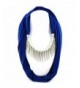 Ysiop Women Polyester Solid Necklace Scarf Tassel Neckerchief Metal Feeling Strip Pendant - Sapphire Blue - CZ12GMTT02N