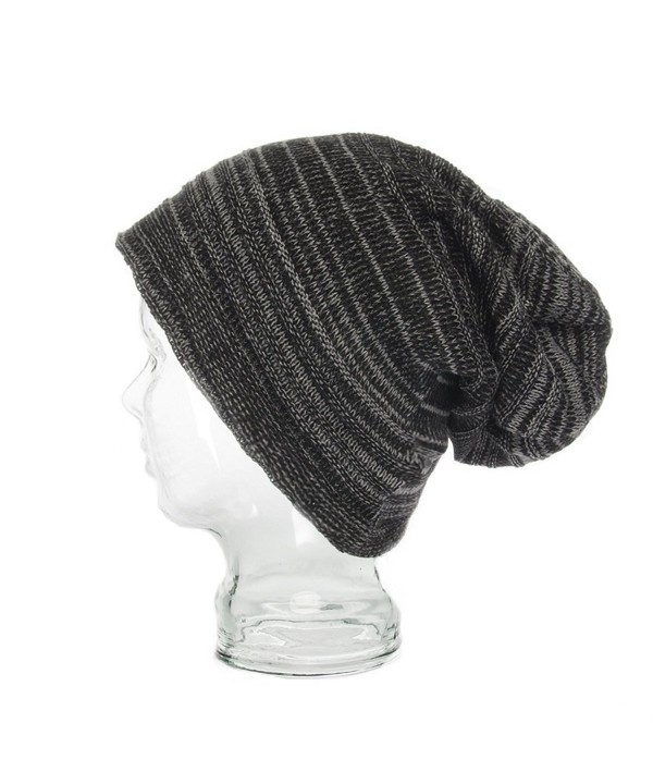 Winter Knit Beanie Slouchy Cap Hat Striped Men’s Toboggan Ribbed Warm Soft Work 