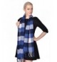 ADVANOVA Ideal Gift for Women 100% Wool Plaid Spring Shawl Blanket Scarf Gift Box - Blue White (Gift Box) - CF186D9ML3E