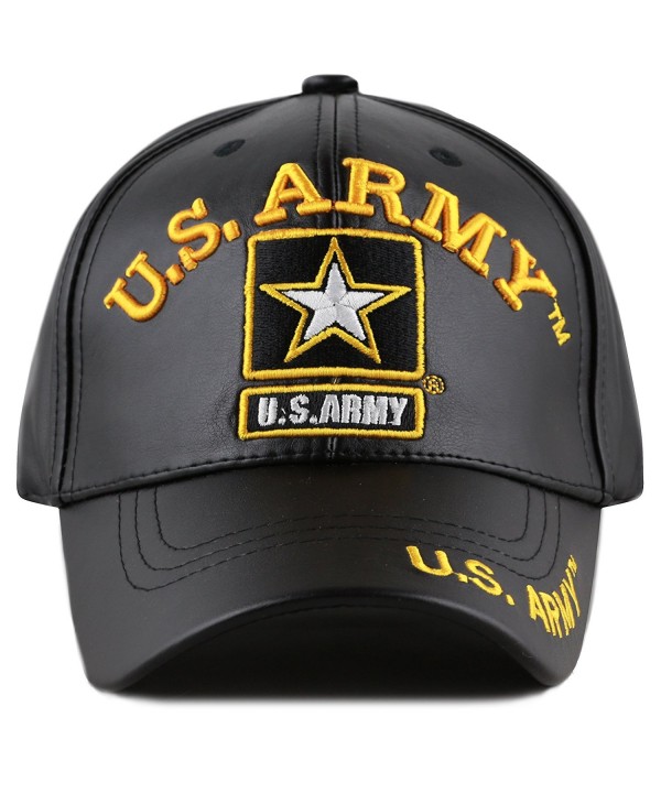 THE HAT DEPOT 1100 Official Licensed 3D Embroidered Soft Faux Leather Cap - U.s.army-black Star - CP1875KI9Z7