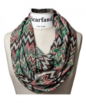 Scarfand's Chevron Zig Zag Infinity Scarf Wrap Collection - Busy Green-red - CV11H15OTQF