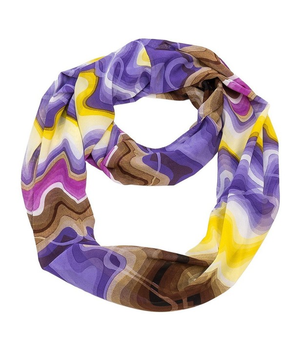 Wave Design Infinity Scarf - Brown - CH11MQN6ZTB