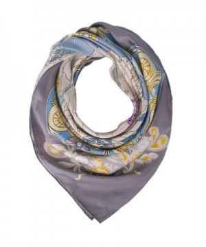100% Silk Scarf Mulberry for Women Large Square Shawl 55''x55'' IRRANI Gift - Gray - C212NA1VT3T