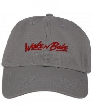 Wake N Bake Hat Dad Embroidered Cap Baseball Curved Unsturctured Bill - Grey - C618209ESM5
