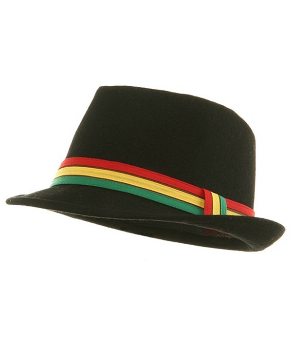 Rasta Fedora Hat - Black Wool W19S46D - CS114F3YBHX