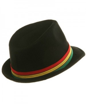 Wool Rasta Fedora Hat Black in Men's Fedoras