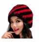 Women's Knitted Skullies Beanie Hat with Real Mink Fur - Fur Story - Red and Black - CS1255CCVLZ