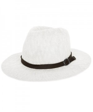 Aerusi Coral Jones Women&AEligs Floppy Straw Hat Fedora - White - CP126BIVUCD