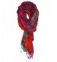 Ted and Jack - Luxe Jewel Tones Peacock Feathers Pashmina - Red - C412O1HEC7J