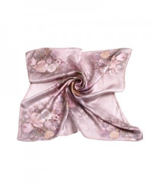 TrendsBlue Premium 100% Pure Silk Floral Print Small Square Scarf 21" - V1 - C312JISKG8H