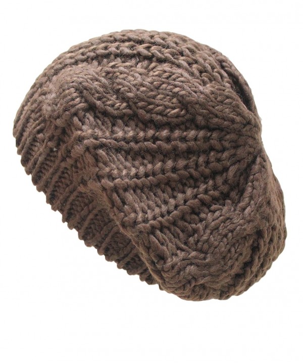 SeaStar Womens Winter Knitting Wool Hat Cap Warm - Coffee - CK128JGLX81