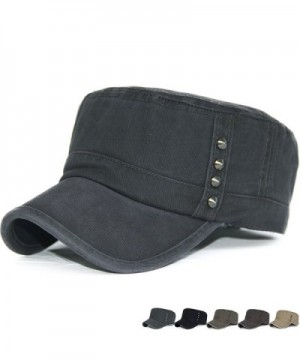 Rayna Fashion Unisex Adult Cadet Caps Military Hats Zip Studs Rivets Low Profile - 010grey - CC12093J37P