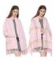 Runtlly Women's Cozy Soft Tartan Shawl Shawl Wrap Scarf Warm Plaid Checked Pashmina - Pink - CV12M86OFGP